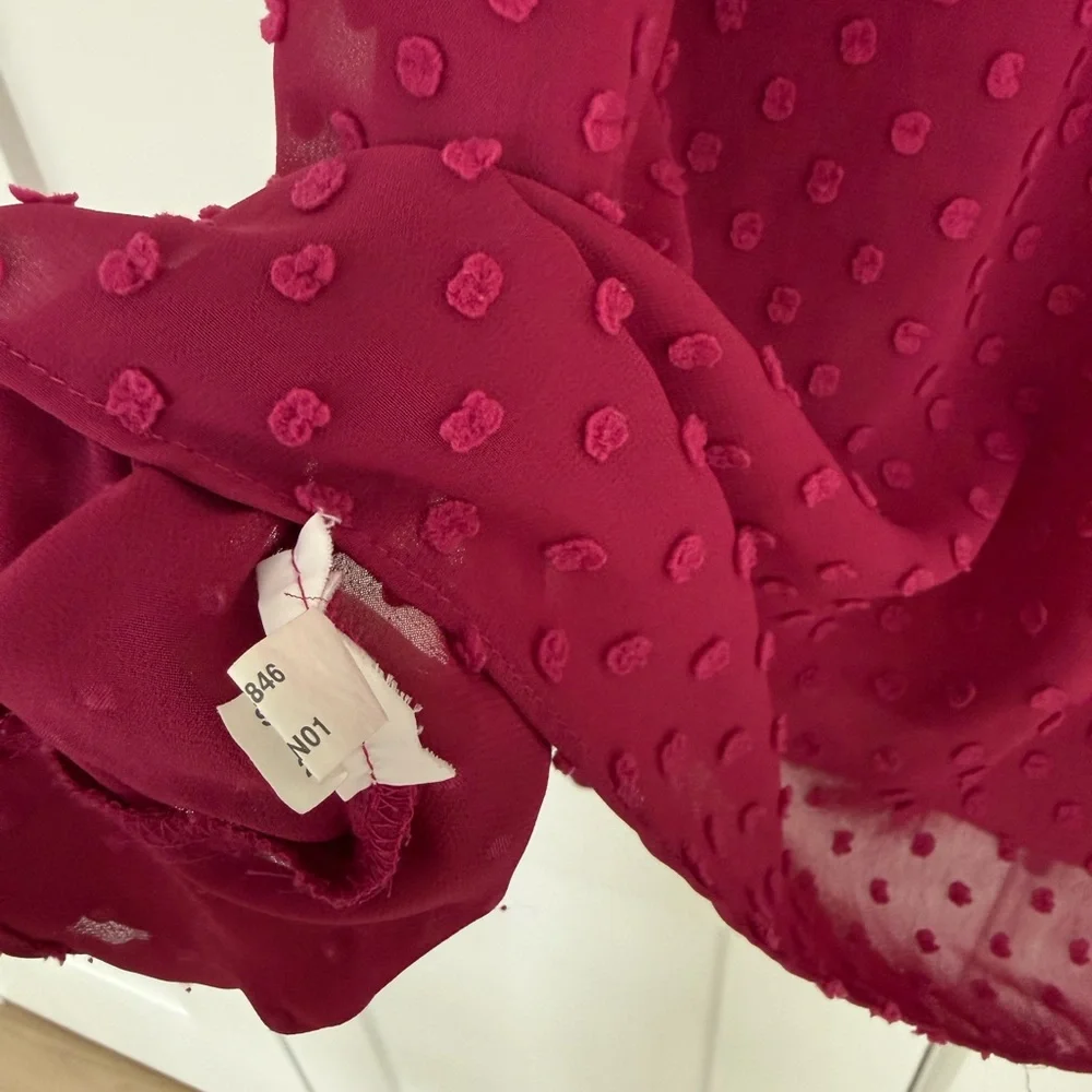 J. Crew Dotted Raspberry Blouse - Picture 8 of 10